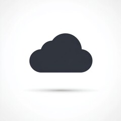 Dark cloud icon with shadow on white background