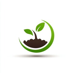 Green sprout growing from soil, logo concept