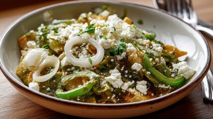 Savory culinary delight: A beautifully composed image of a gourmet dish, showcasing a tantalizing array of fresh ingredients and vibrant colors.