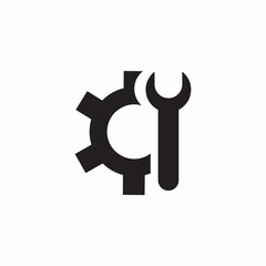 gear wrench fixing icon sign vector