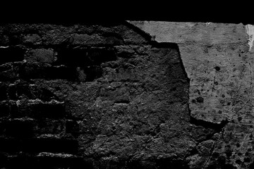 Monochromatic Dark Black Gritty Grunge Texture Full Frame Background

