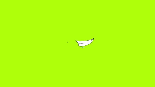 Animated cartoon mouth showing teeth and tongue in classic comic style, perfect for expressing speech, emotion, and character design in creative projects and playful visuals