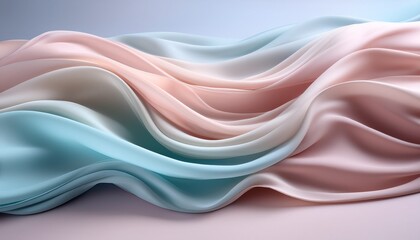 Obraz premium Soft Pastel Waves Of Fabric Flowing Gently In A Serene Environment