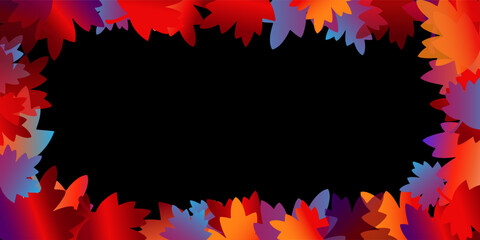 Autumn background. Banner design background with falling red autumn leaves.