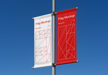 Two Small Flag Mockups