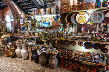 Craft works in Vero-o-Peso at Belem do Para, Brazil, the famous Public Market in Belem.