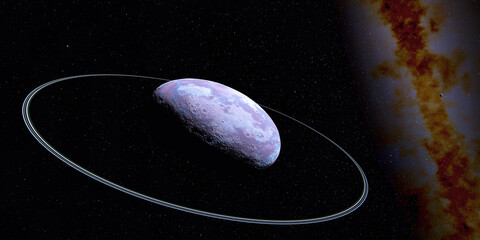 Haumea with Ring System - Haumea, a dwarf planet in the Kuiper Belt beyond Neptune's orbit, has a ring system. © Catmando
