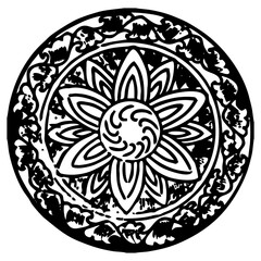 Vintage oriental mandala flower lace ornament vector design pattern illustration