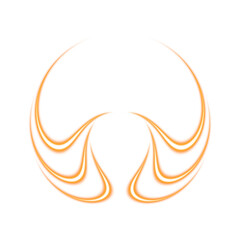 Orange glowing arc shapes on transparent background
