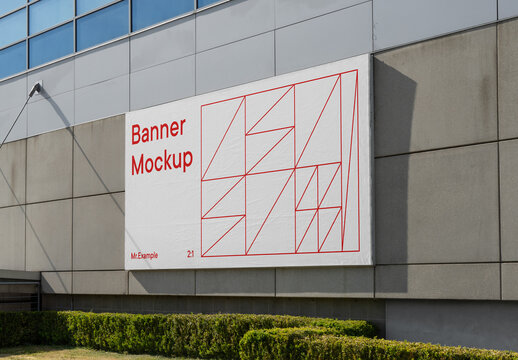 Banner Attached to Wall Mockup