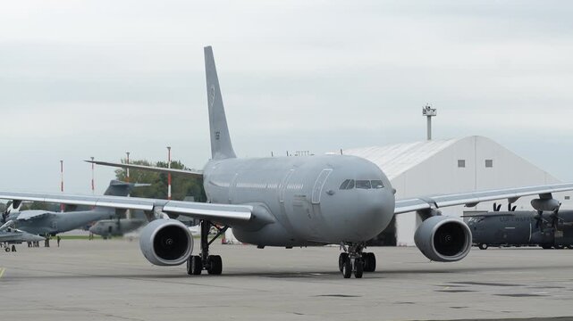 A330 tanker aircraft in action during multinational training