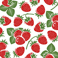 Strawberries pattern background set. Collection icon strawberries. Vector