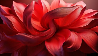Bold Abstract Illustration Of A Single Large Flower In Red Tones