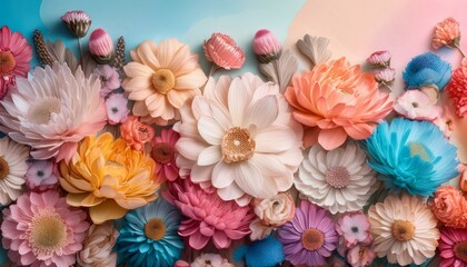 A Beautiful Background With Colorful Flowers That Has A Floral Pastel Appearance