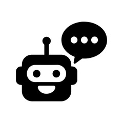Chatbot Assistant Icon Vector Icon isolated on white