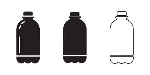Plastic water bottle silhouette design