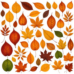 Fototapeta premium Assortment of colorful autumn leaves on black. Various shapes, sizes, and hues