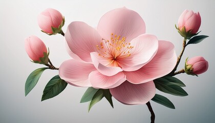 Obraz premium Delicate Pink Blossom A Simple Floral Illustration