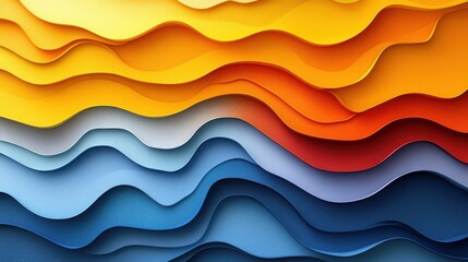 Fototapeta premium Colorful Waves of Paper Texture in Dynamic Layered Design