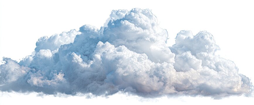 Fluffy cumulus cloud against a white background (130)