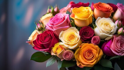 Get Well Soon Card With A Heartwarming Bouquet Of Colorful Rose Expressing Wish For A Speedy Recovery