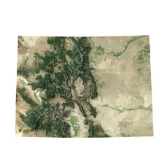 Colorado Map Vector – Realistic Landsat Satellite Style Illustration