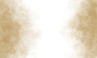 Dense brown smoke transparent PNG fog overlay effect with center fade for background design use
