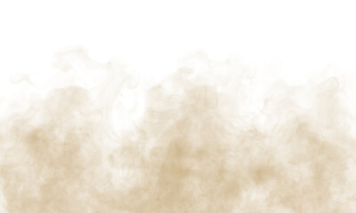 Light brown transparent PNG smoke cloud overlay, isolated fog and mist texture for creative projects