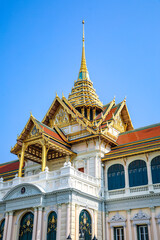 Fototapeta premium The Grand Palace was built same time as Bangkok. royal residences include Dusit Maha Prasat Throne Hall, Aphorn Phimok Prasat Throne Hall, Phiman Rattaya Throne Hall, Chakri Maha Prasat Throne Hall.