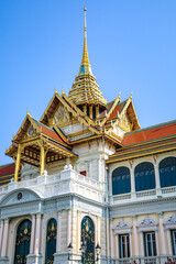 Fototapeta premium The Grand Palace was built same time as Bangkok. royal residences include Dusit Maha Prasat Throne Hall, Aphorn Phimok Prasat Throne Hall, Phiman Rattaya Throne Hall, Chakri Maha Prasat Throne Hall.