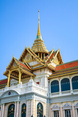 Fototapeta premium The Grand Palace was built same time as Bangkok. royal residences include Dusit Maha Prasat Throne Hall, Aphorn Phimok Prasat Throne Hall, Phiman Rattaya Throne Hall, Chakri Maha Prasat Throne Hall.