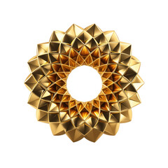 Stunning geometric golden mandala radiates luxury and intricate beauty, perfect for sophisticated branding and design projects