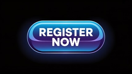 Glowing "Register Now" Button on Black Background