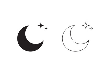 Vector moon and stars silhouette design