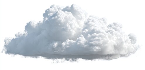 Fluffy white cumulus cloud against a white background (15)