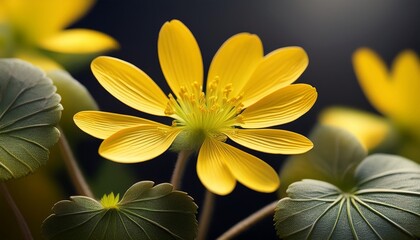 Obraz premium Yellow Opposite Leaved Golden Saxifrage