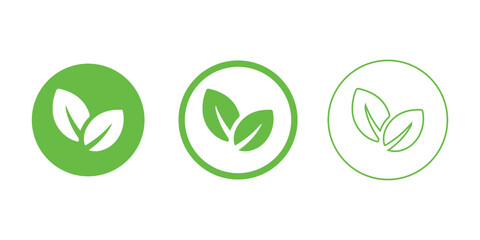 Eco leaf icon green nature symbol vector design