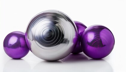 The Hula Hoop Silver With Purple Isolated On White Background Gymnastics Fitness Diet