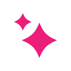 Obraz premium Generative AI star and magic sparkles star logo icon with colorful pink purple and flat design, modern artificial intelligence and spark star symbol for creative tools and designs.