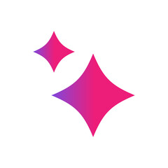 Obraz premium Generative AI star and magic sparkles star logo icon with colorful gradient and flat design, modern artificial intelligence and spark star symbol for creative tools and designs.