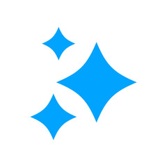 Obraz premium Generative AI star and magic sparkles star logo icon with colorful blue and flat design, modern artificial intelligence and spark star symbol for creative tools and designs.