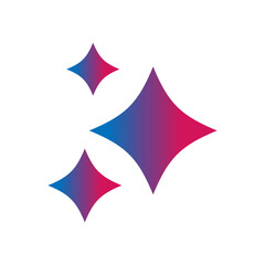 Fototapeta premium Generative AI star and magic sparkles star logo icon with colorful gradient and flat design, modern artificial intelligence and spark star symbol for creative tools and designs.