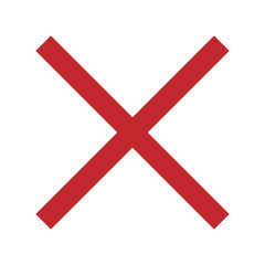 Obraz premium Red Cross Icon. Red Cross Mark, No Symbol Delete Sign.