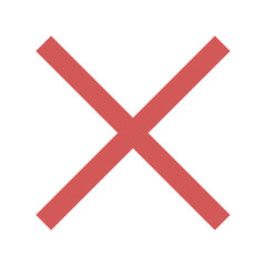 Red Cross Icon. Red Cross Mark, No Symbol Delete Sign.