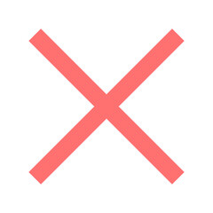 Red Cross Icon. Red Cross Mark, No Symbol Delete Sign.