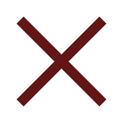 Red Cross Icon. Red Cross Mark, No Symbol Delete Sign.