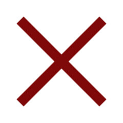 Obraz premium Red Cross Icon. Red Cross Mark, No Symbol Delete Sign.