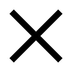 Black Cross Icon. Black Cross Mark Symbol, Delete No Sign.