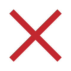 Obraz premium Red Cross Icon. Red Cross Mark, No Symbol Delete Sign.