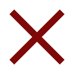 Red Cross Icon. Red Cross Mark, No Symbol Delete Sign.